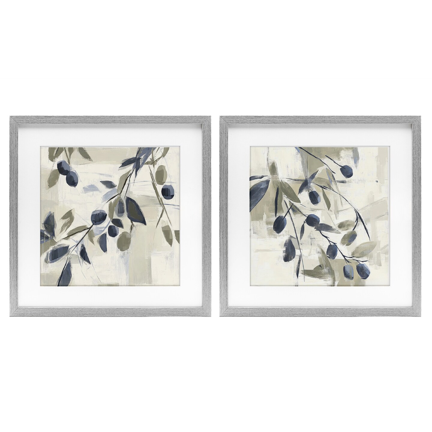 Stupell Industries Mediterranean Green Olives 2pc Framed Print Under Glass Set, design by Mona Grace