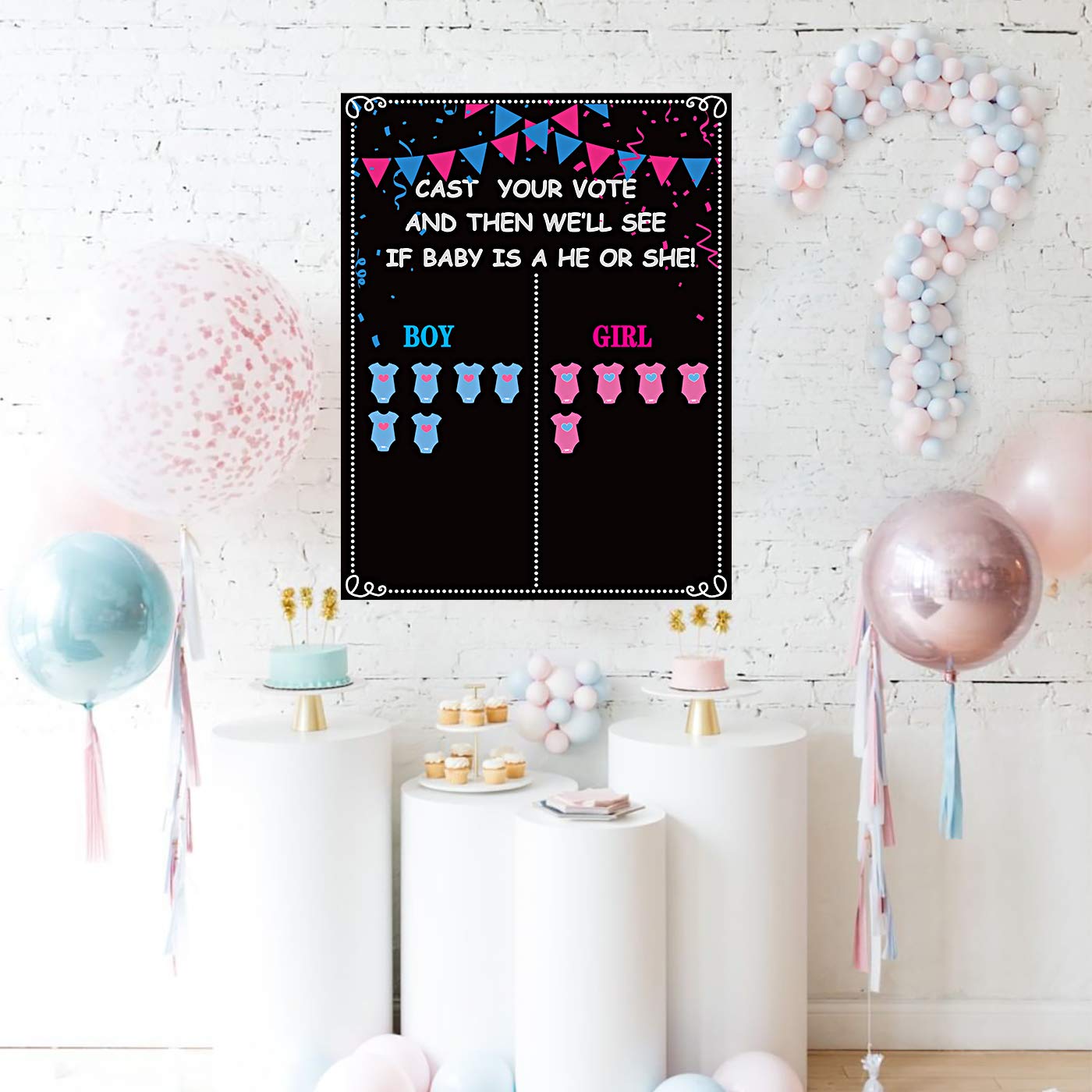 MISS FANTASY Gender Reveal Decorations - 54 Voting Gender Reveal Games Gender Reveal Ideas Boy or Girl Games Party Supplies for Gender Reveal Voting Use Gender Reveal Decor