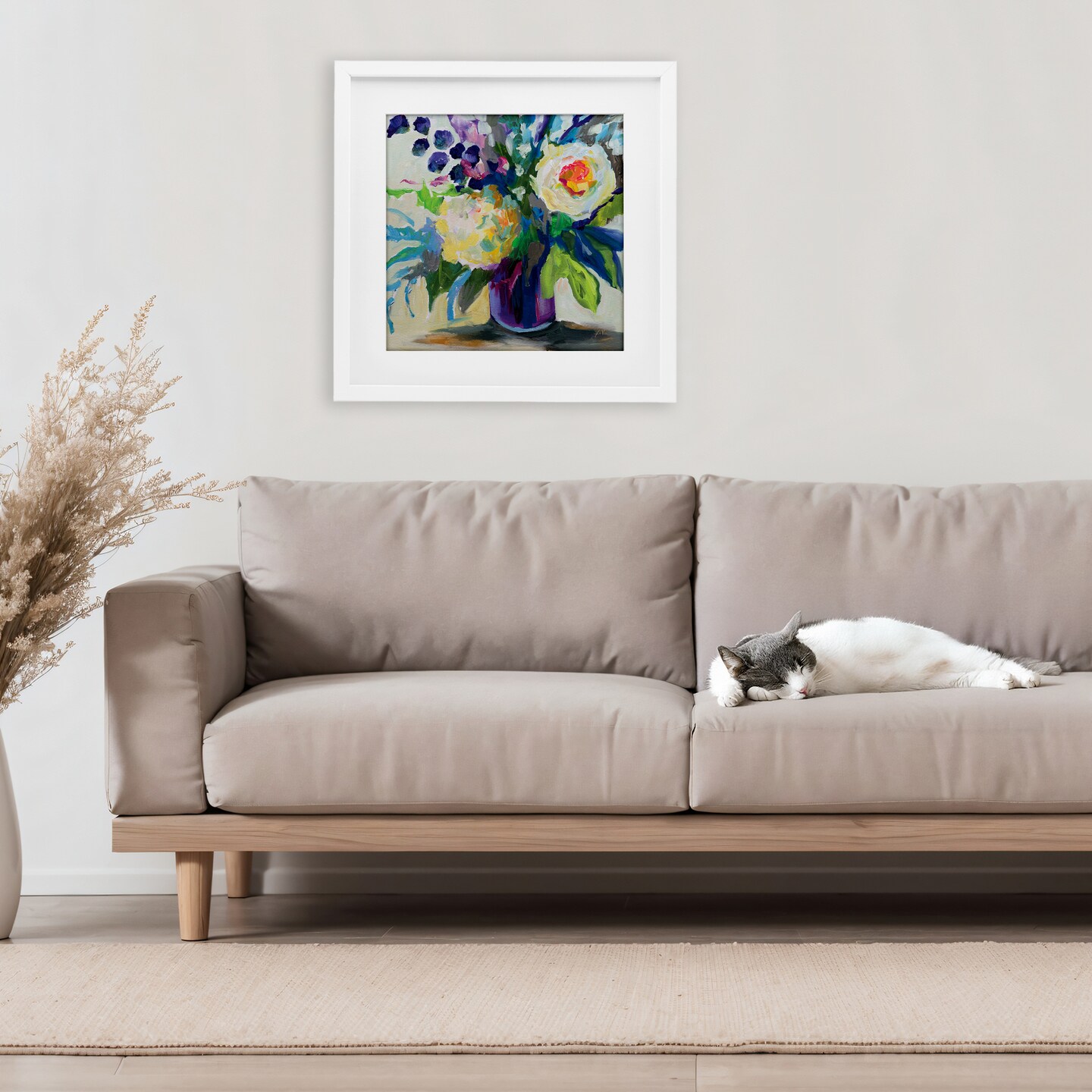 Stupell Industries Amethyst Flower Bouquet Framed Print Under Glass, design by Jeanette Vertentes