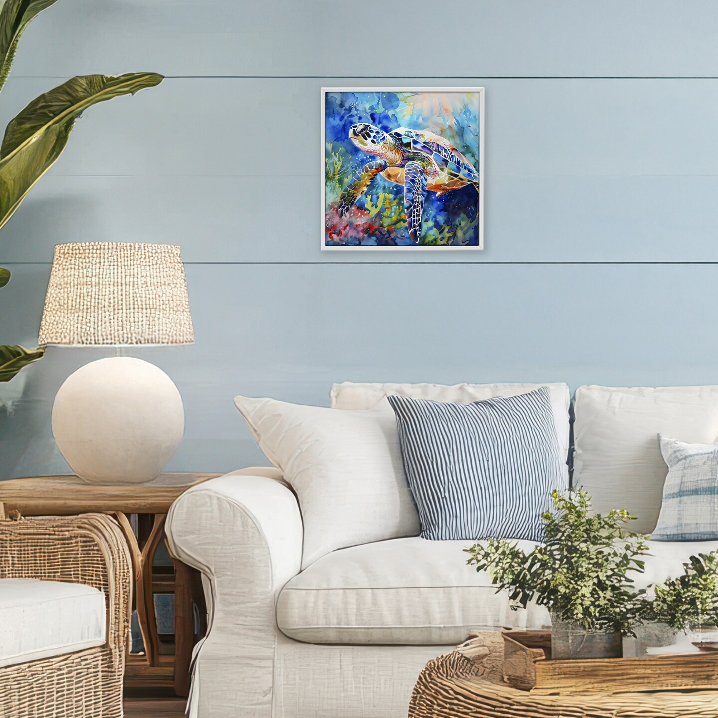 Stupell Industries Rainbow Turtle Reef Framed Giclee, design by LSR Creative Studio