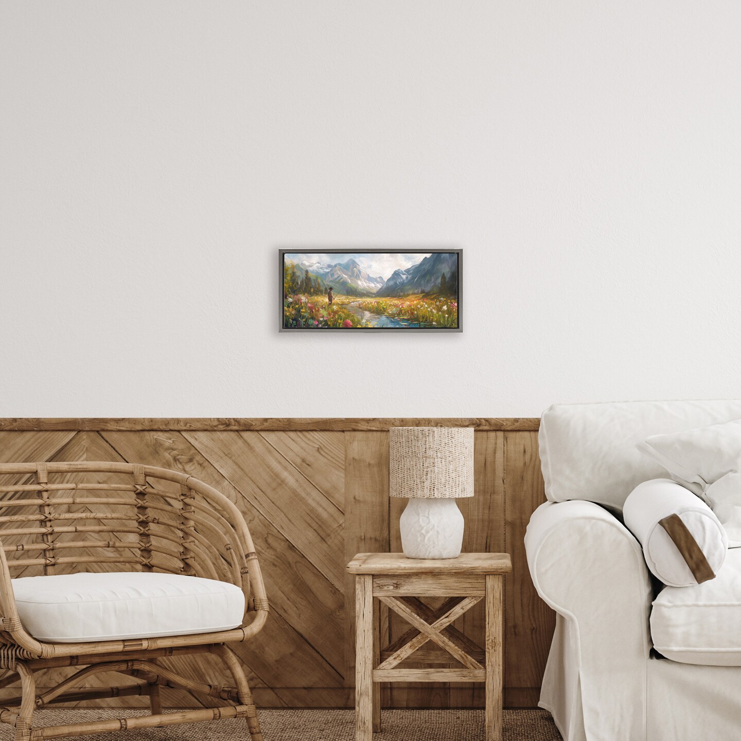 Stupell Industries Fishing Heaven Between Mountains Floating Frame, design by Ramona Murdock