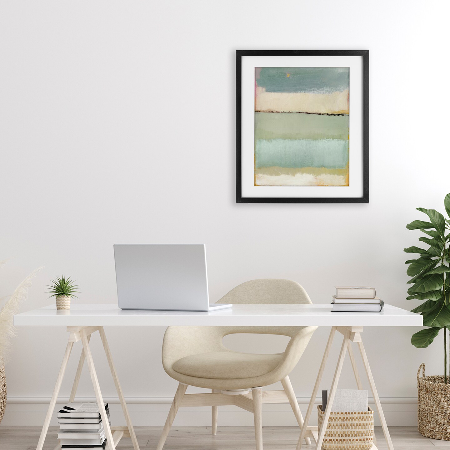 Stupell Industries Abstract Aqua Gradients Framed Print Under Glass, design by Caroline Gold