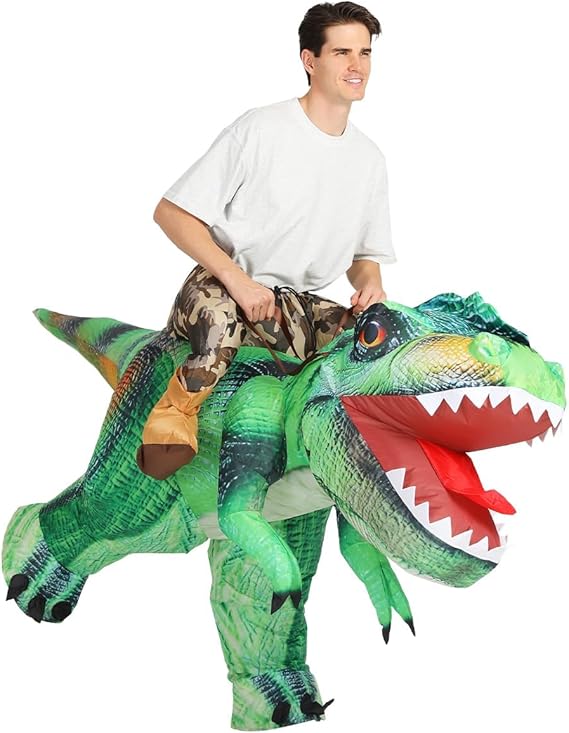 GOOSH Inflatable Dinosaur Costume Kids and Adults Funny Blow Up Dino T Rex Costumes
