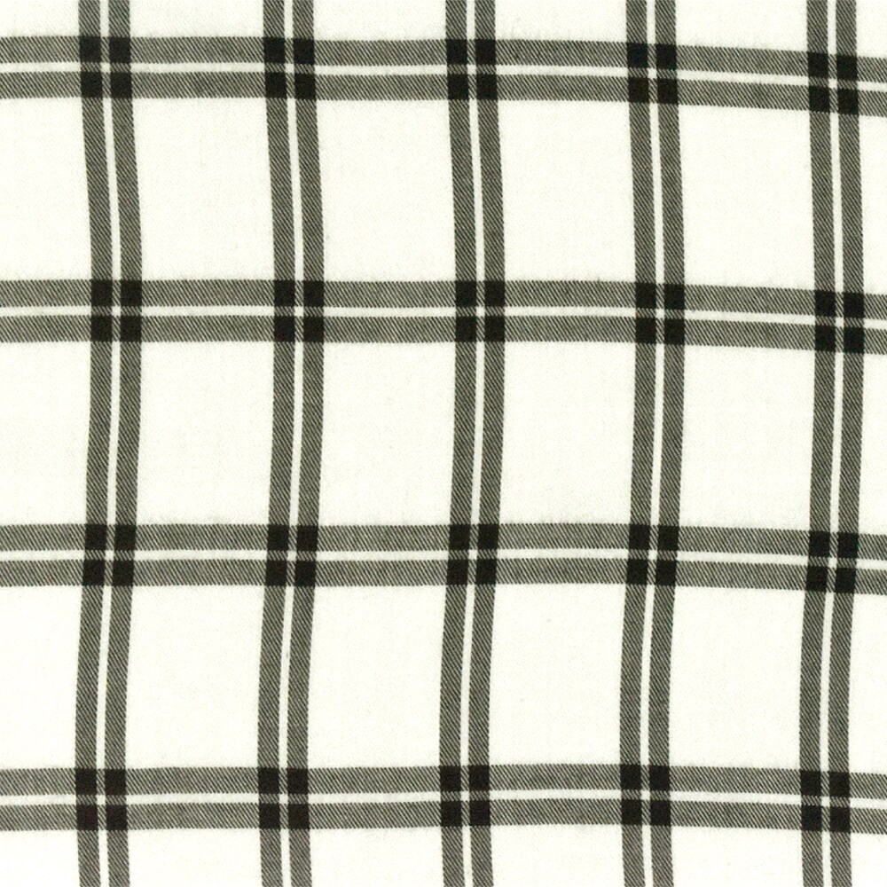 Black-Off-White Famous Designer Plaid Check Twill Shirting Fabric By the Yard