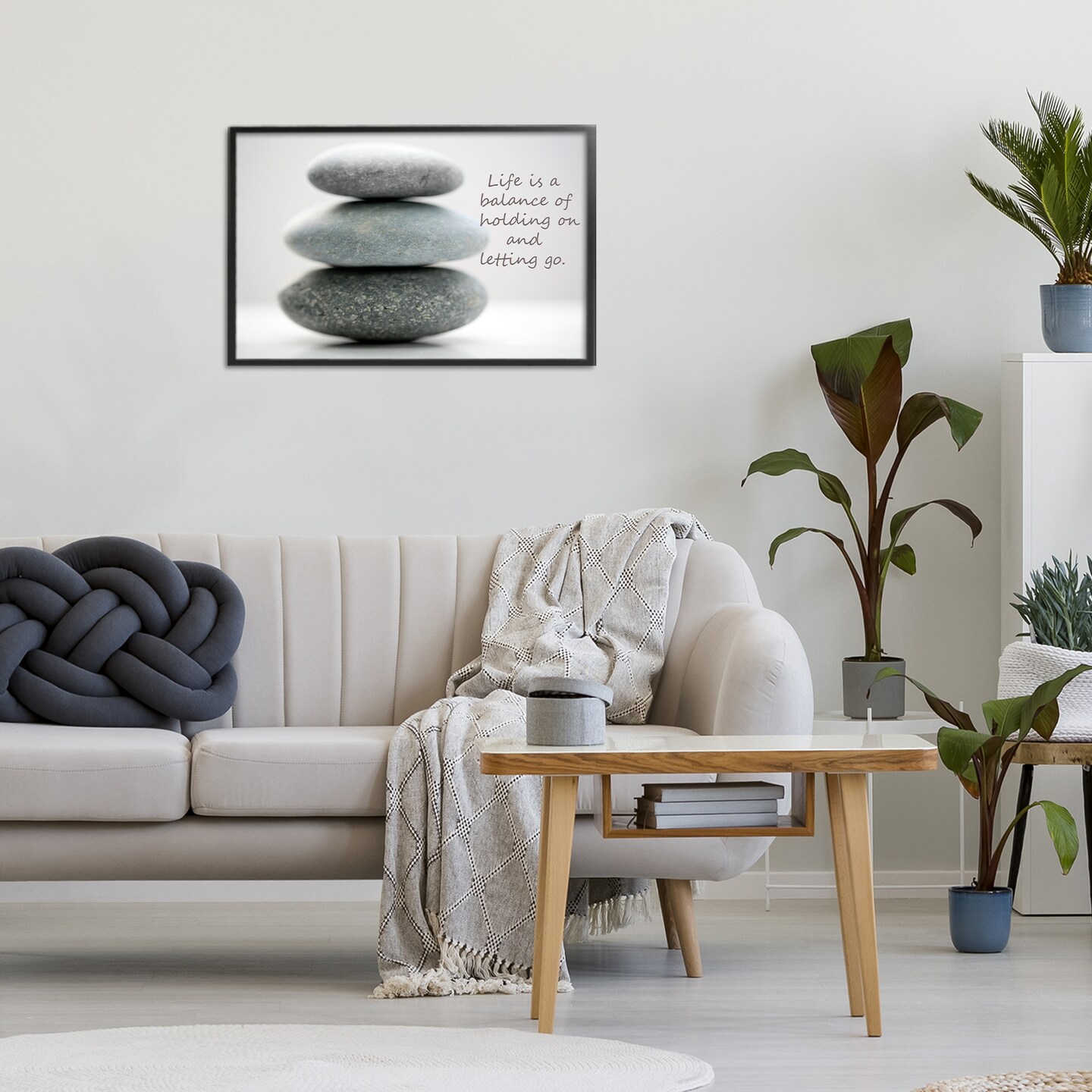 Stupell Industries Life Is A Balance Stones Framed Giclee, design by Sandro De Carvalho