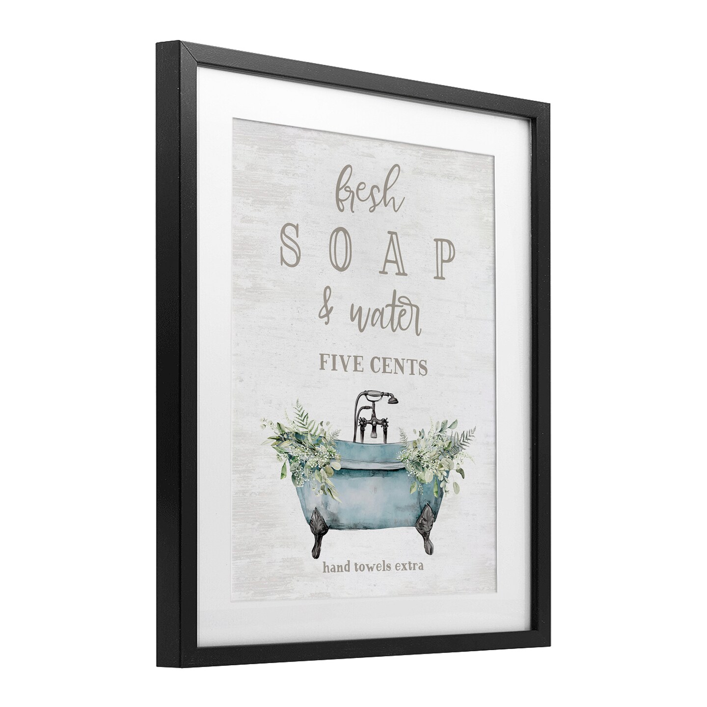 Stupell Industries Antique Fresh Soap &#x26; Tub Framed Print Under Glass, design by Lettered and Lined