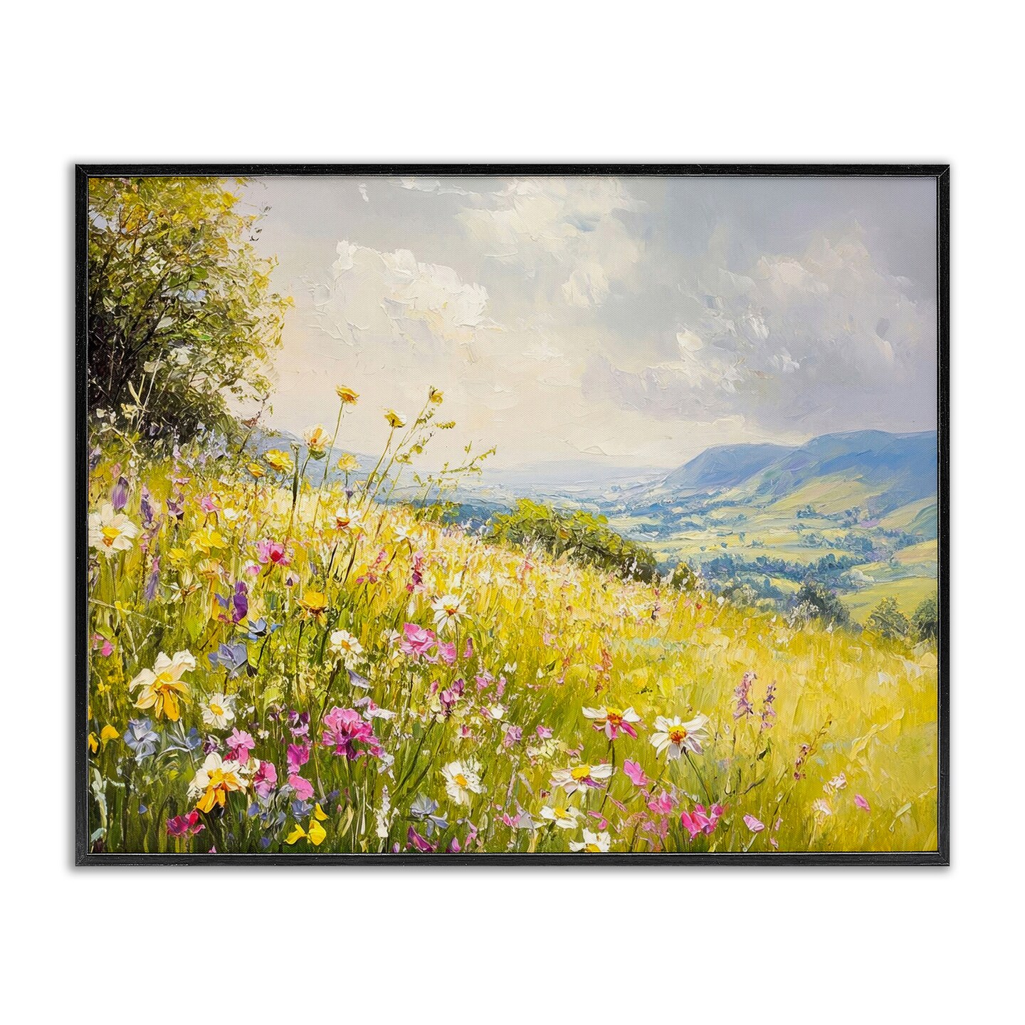 Stupell Industries Scenic Wildflower Hill Framed Giclee, design by LSR Creative Studio