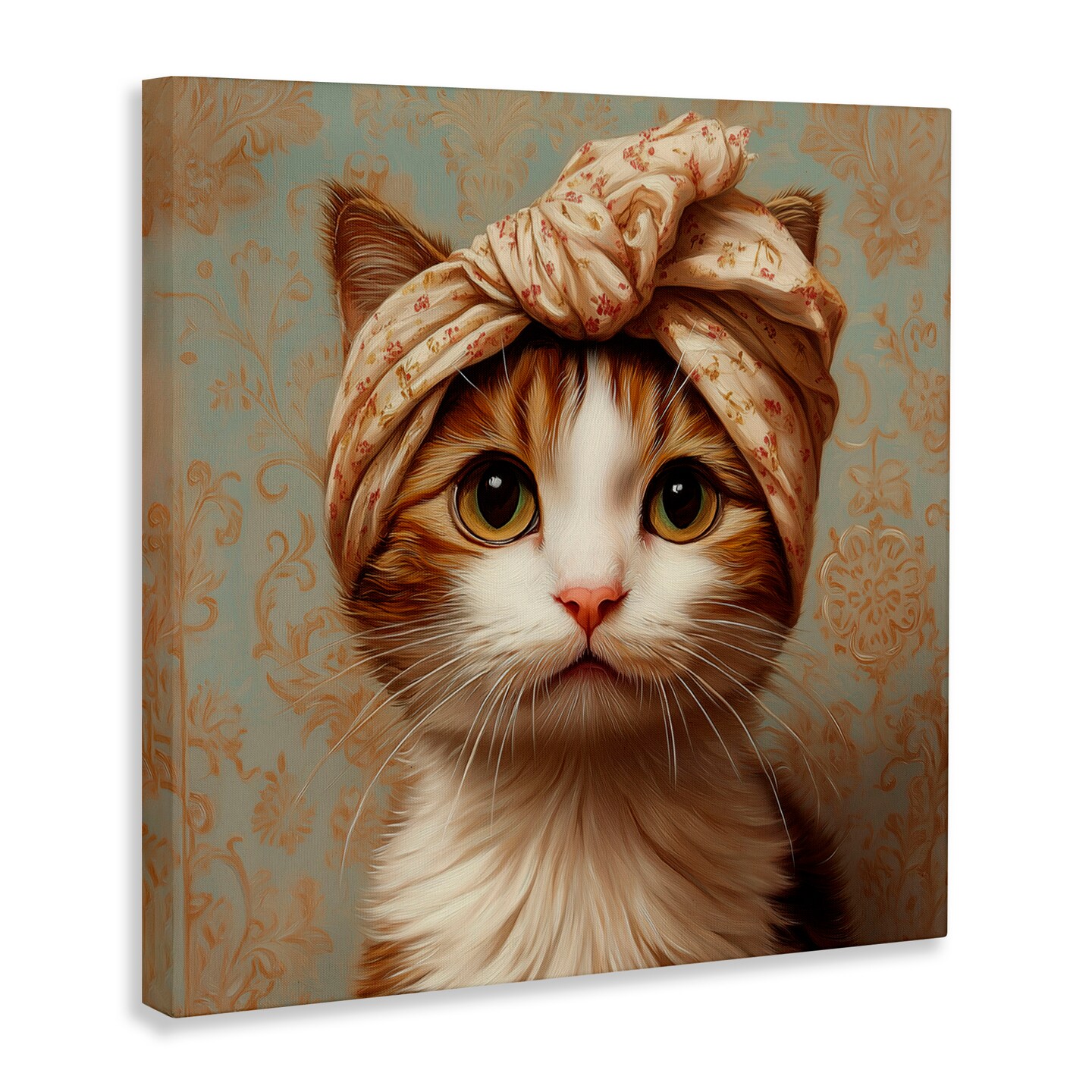 Stupell Industries Cat with Fashionable Turban Canvas, design by Jim Baldwin
