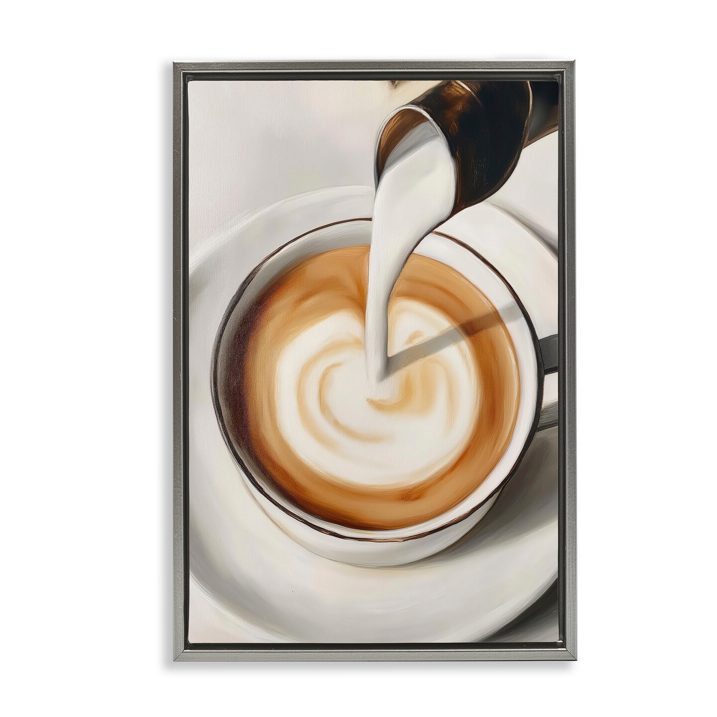 Stupell Industries Pouring Latte Milk Swirl Floating Frame, design by Annabelle Hall