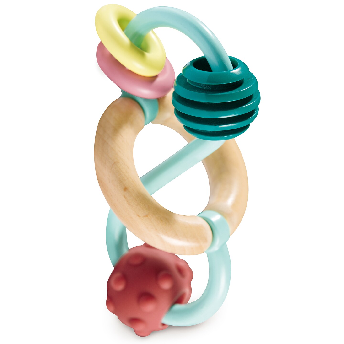 Hape: Bead Maze - Baby Wooden Teething Toy, Bead Loop, Soft Rubber Beads &#x26; Discs, Infinity Track, Sensory Development, Baby-Toddler-Infant 0 Mo+