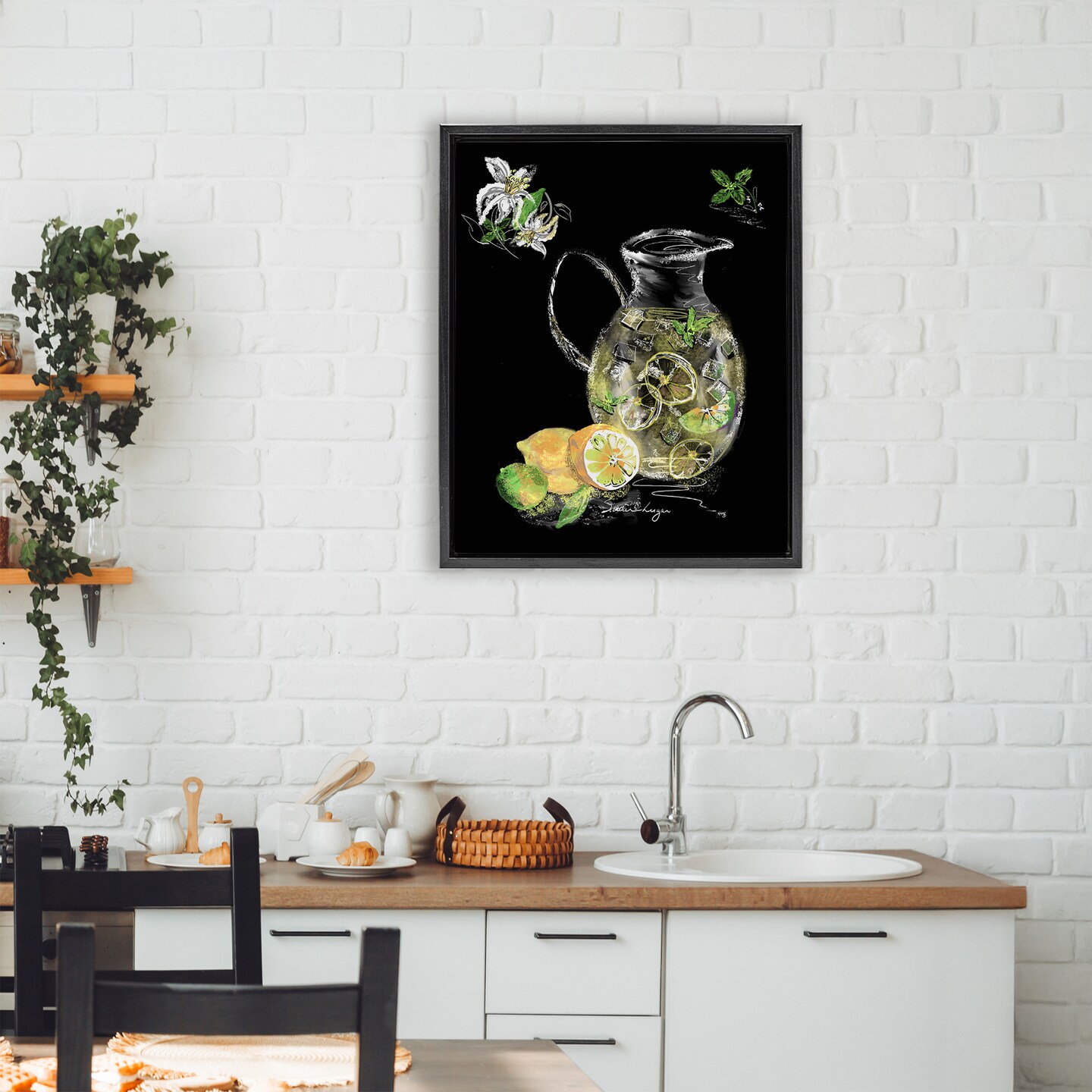 Stupell Industries Iced Lemonade Pitcher Floating Frame, design by Susan Lugar