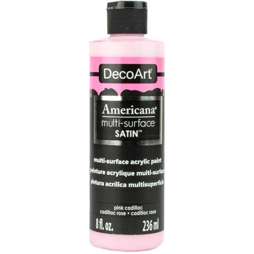 Americana Premium Multi-Surface Satin Finish Acrylics 2oz -for Wood, Metal, Glass, Ceramics, Fabric, Paper, Terra Cotta, Most Plastics and More