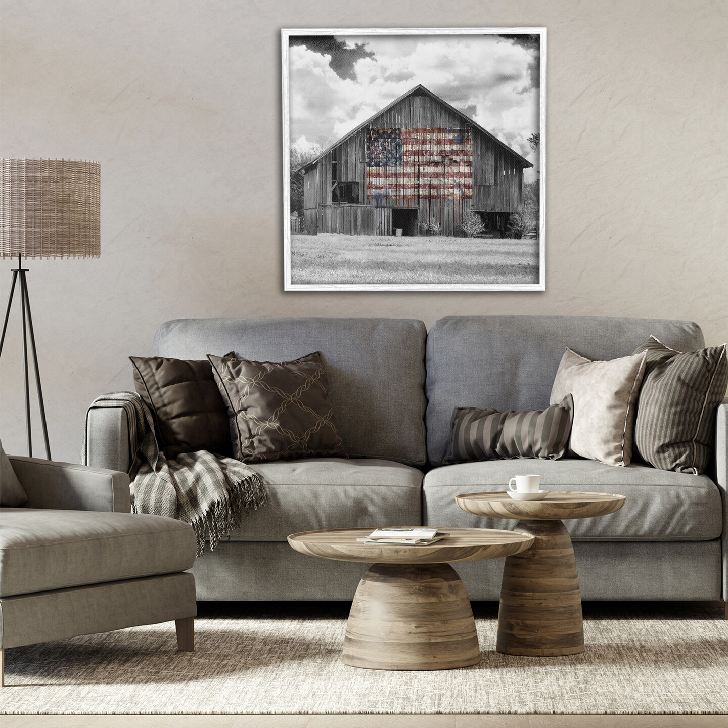 Stupell Industries Patriotic Rustic Barn Framed Giclee, design by Sophie 6