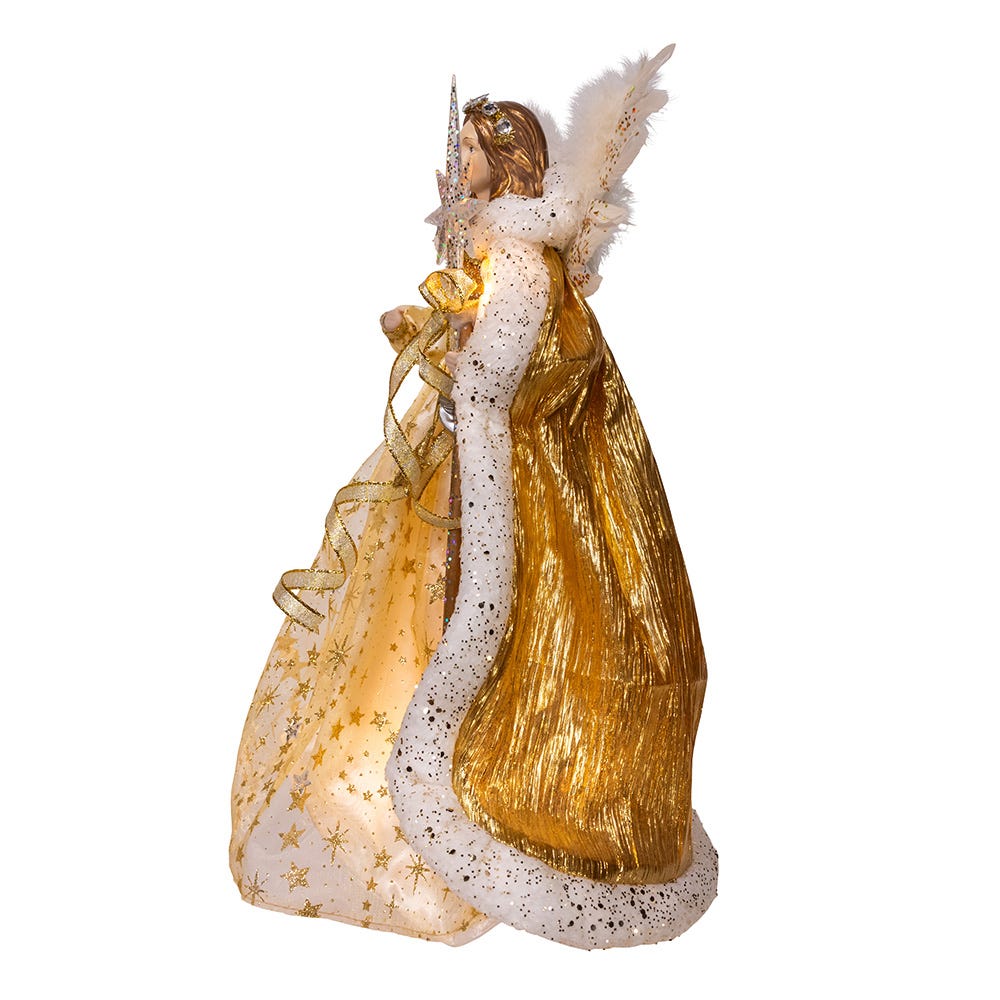 Kurt Adler 16-Inch UL 10-Light Celestial Angel Tree Topper