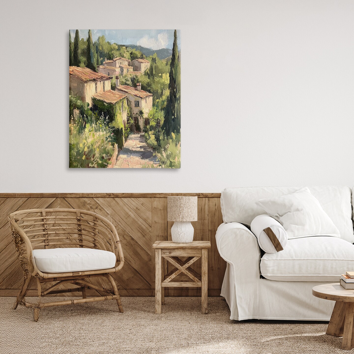 Stupell Industries Expressionist Village Buildings Canvas, design by Petal Prints Design