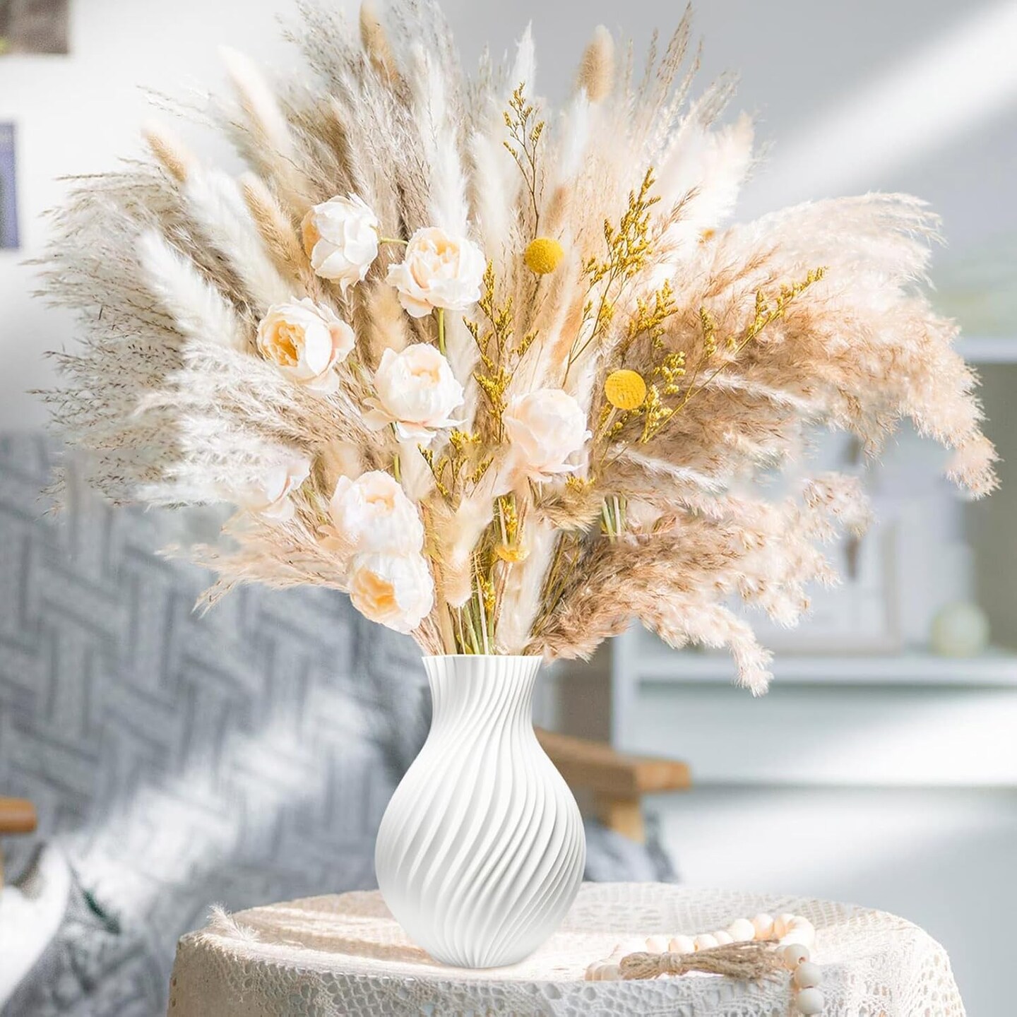 Home Decor Bouquet Natural Dried Flowers for Vase(Multicolour)