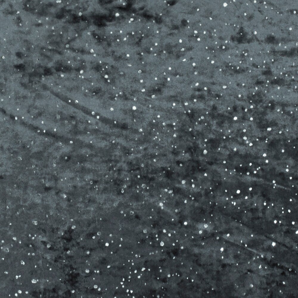 Galaxy Blue-Silver Drip Dot Pattern Printed Stretch Velvet Knit Fabric By the Yard