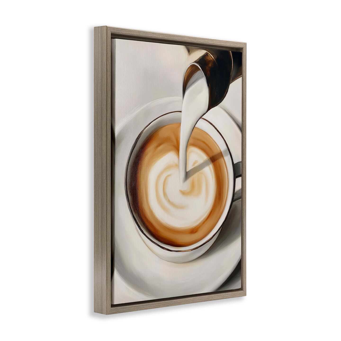 Stupell Industries Pouring Latte Milk Swirl Floating Frame, design by Annabelle Hall