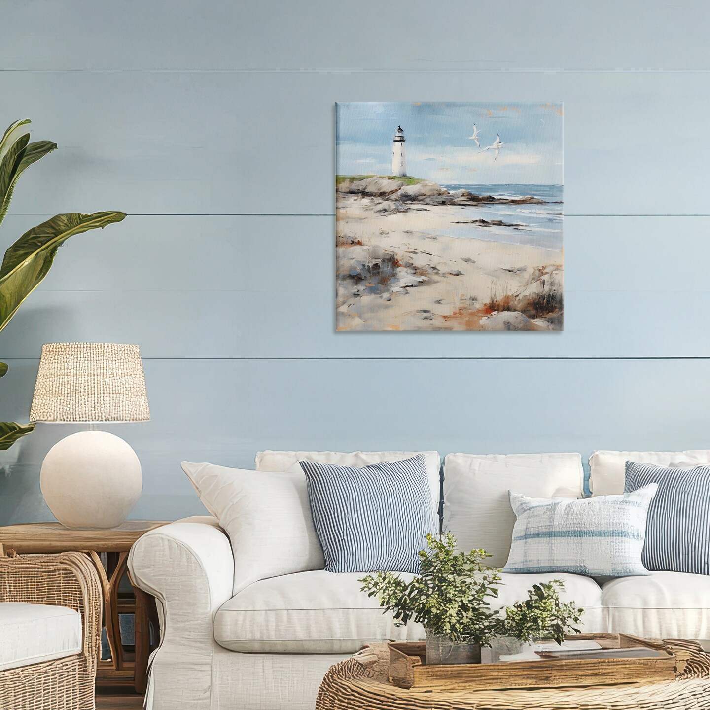 Stupell Industries Lighthouse On Rocky Shore Canvas, design by LSR Creative Studio