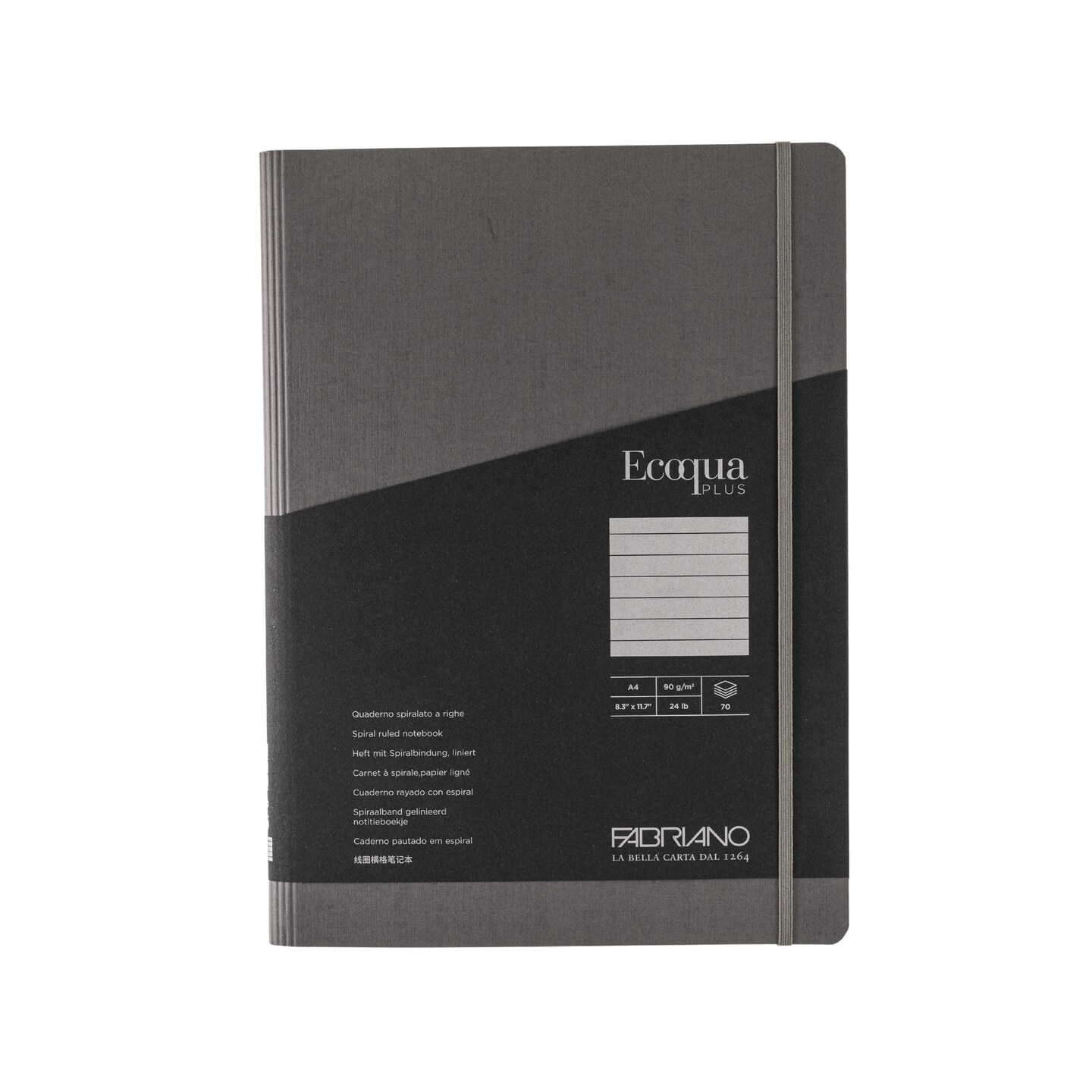 Fabriano Ecoqua Plus Hidden Spiral-Bound Notebook, 8.3" x 11.7", A4