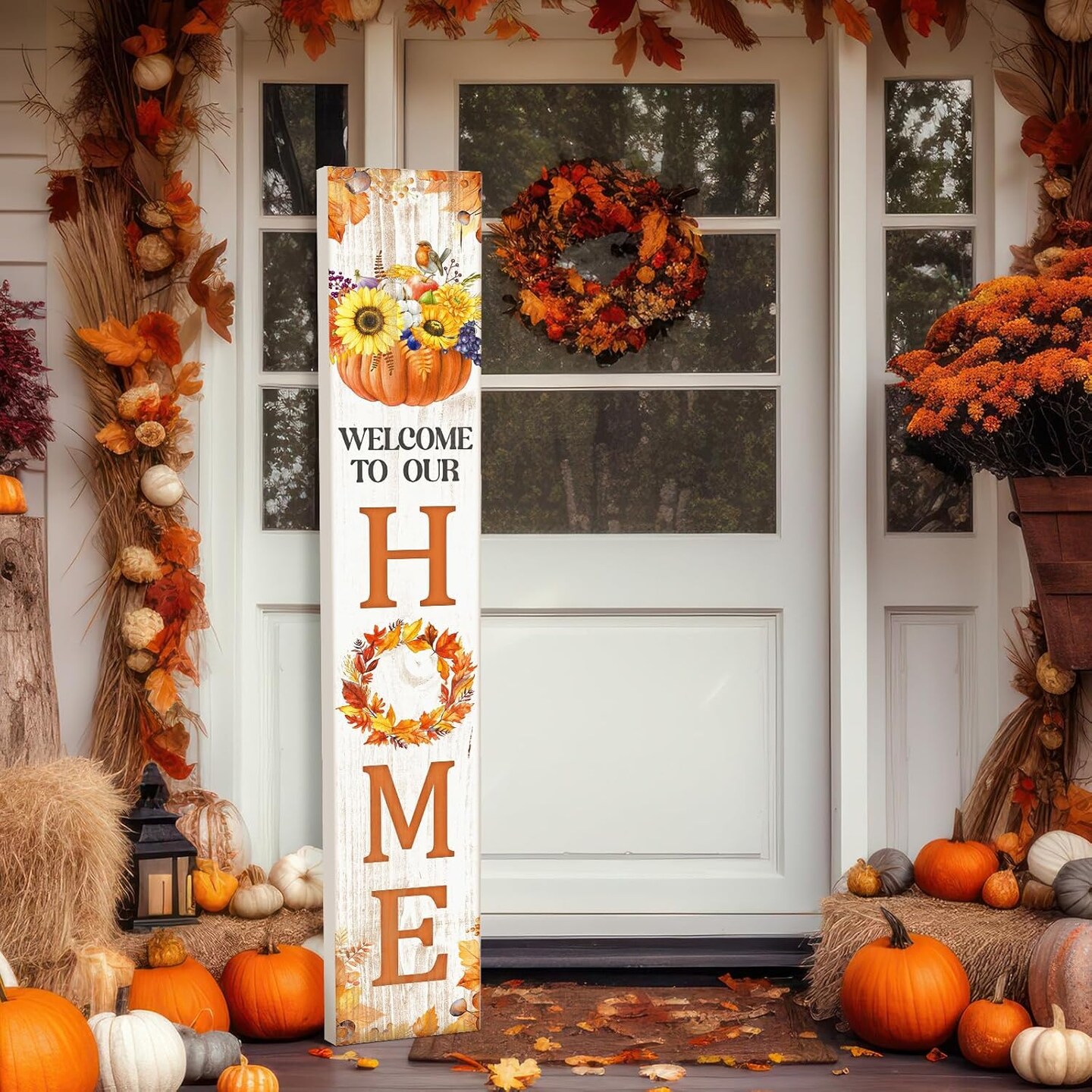 Farmhouse Fall Welcome Porch Signs (Blue)