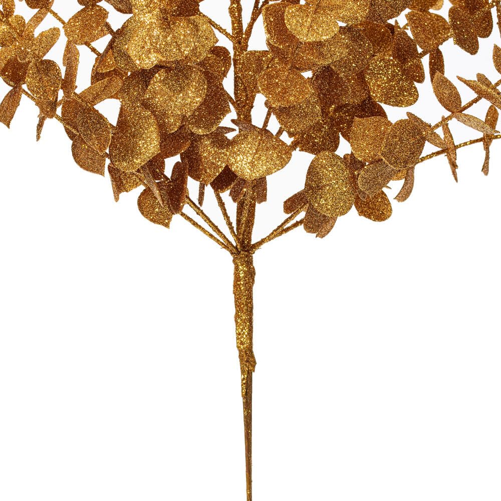 Vickerman 28" Gold Artificial Eucalyptus Glitter Spray 2 per bag.