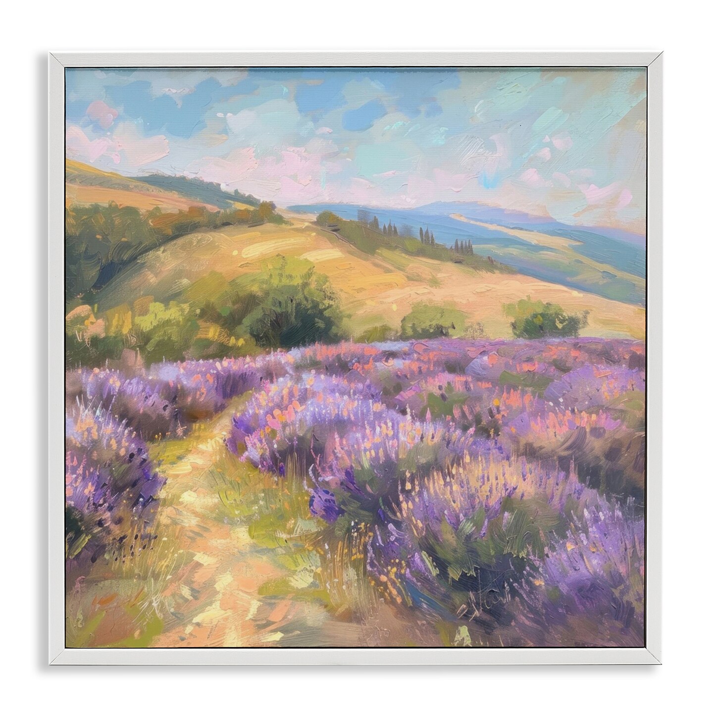 Stupell Industries Lavender Field Hills Framed Giclee, design by LSR Creative Studio