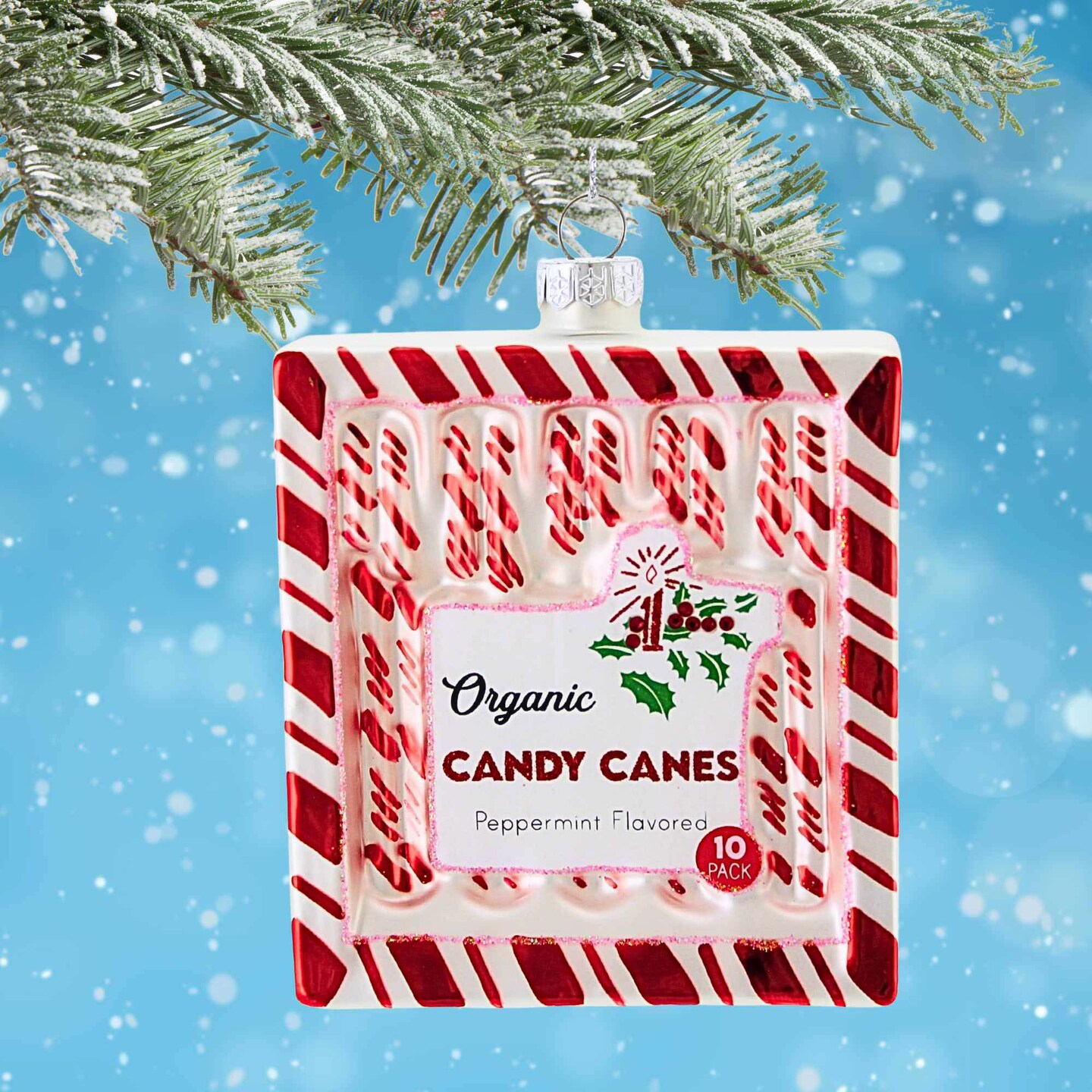 Cody Foster 4.0 Inch Organic Candy Canes Christmas Tree Ornament , Christmas Decor Boxed  10 Candy Canes