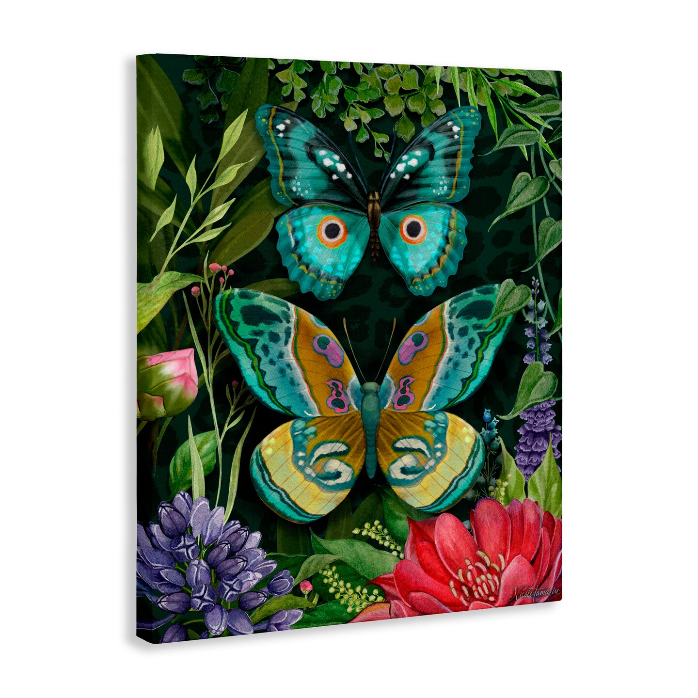 Stupell Industries Wild Garden Motif Butterflies Canvas, design by Nicole Tamarin