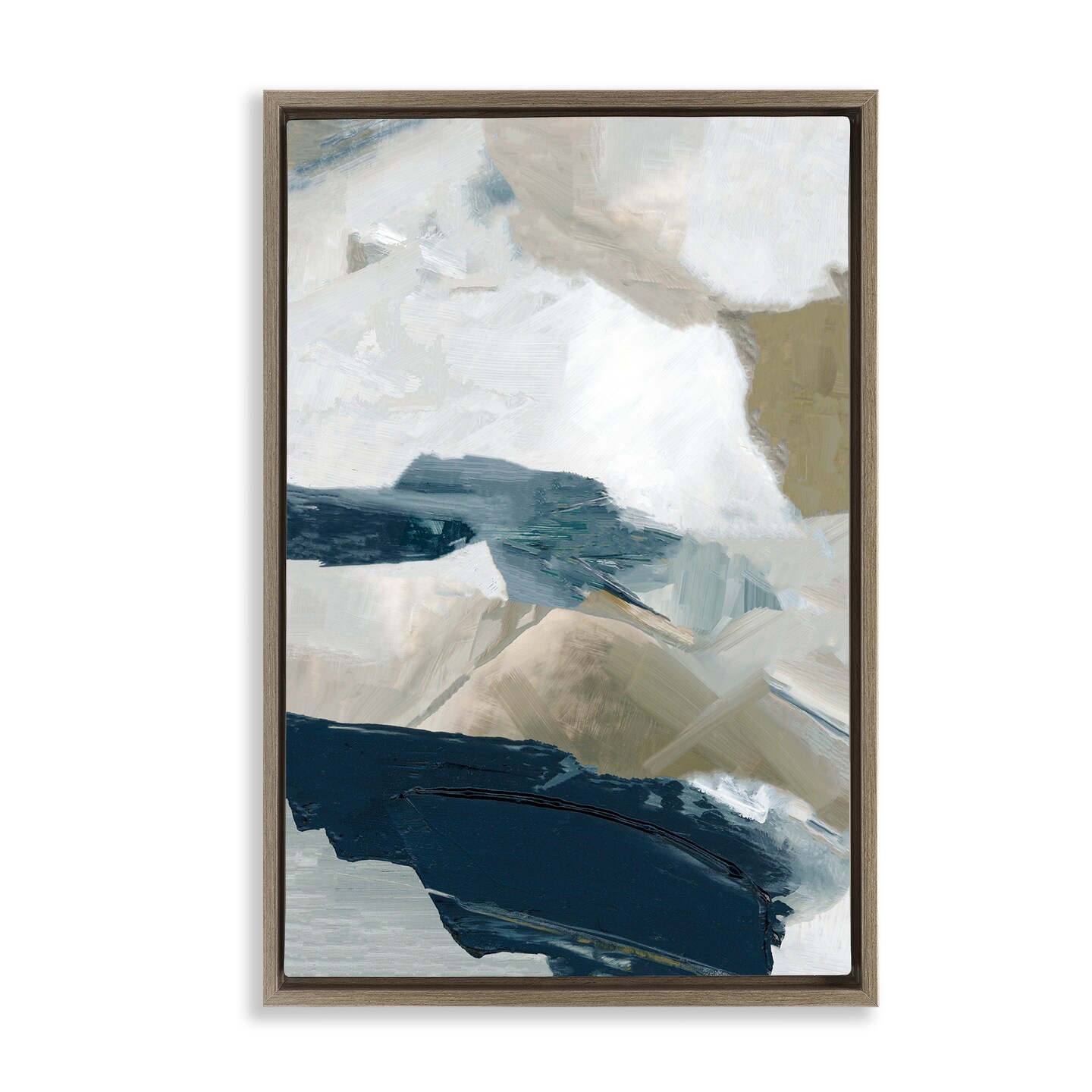 Stupell Industries Vivid Strokes in Neutrals Floating Frame, design by Hannah Dawson