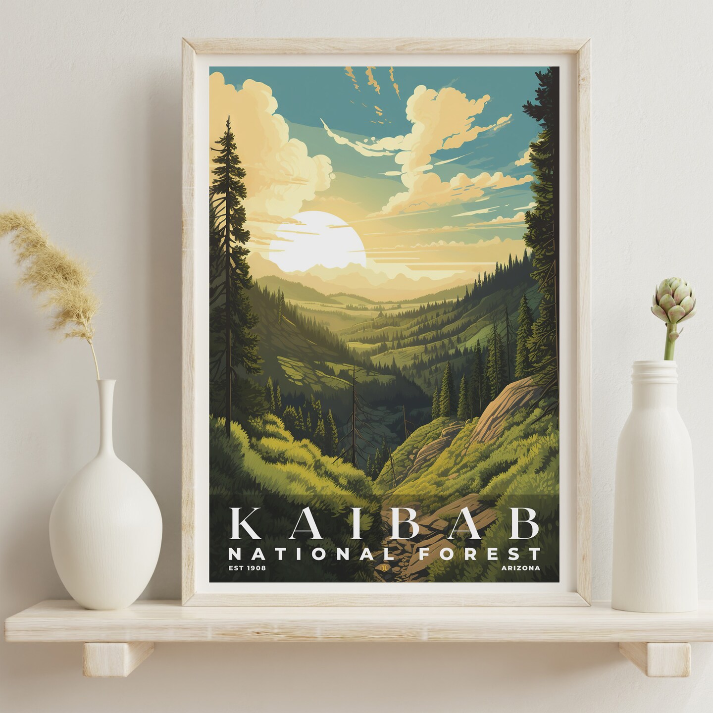 Kaibab National Forest Poster, Travel Art, Office Poster, Home