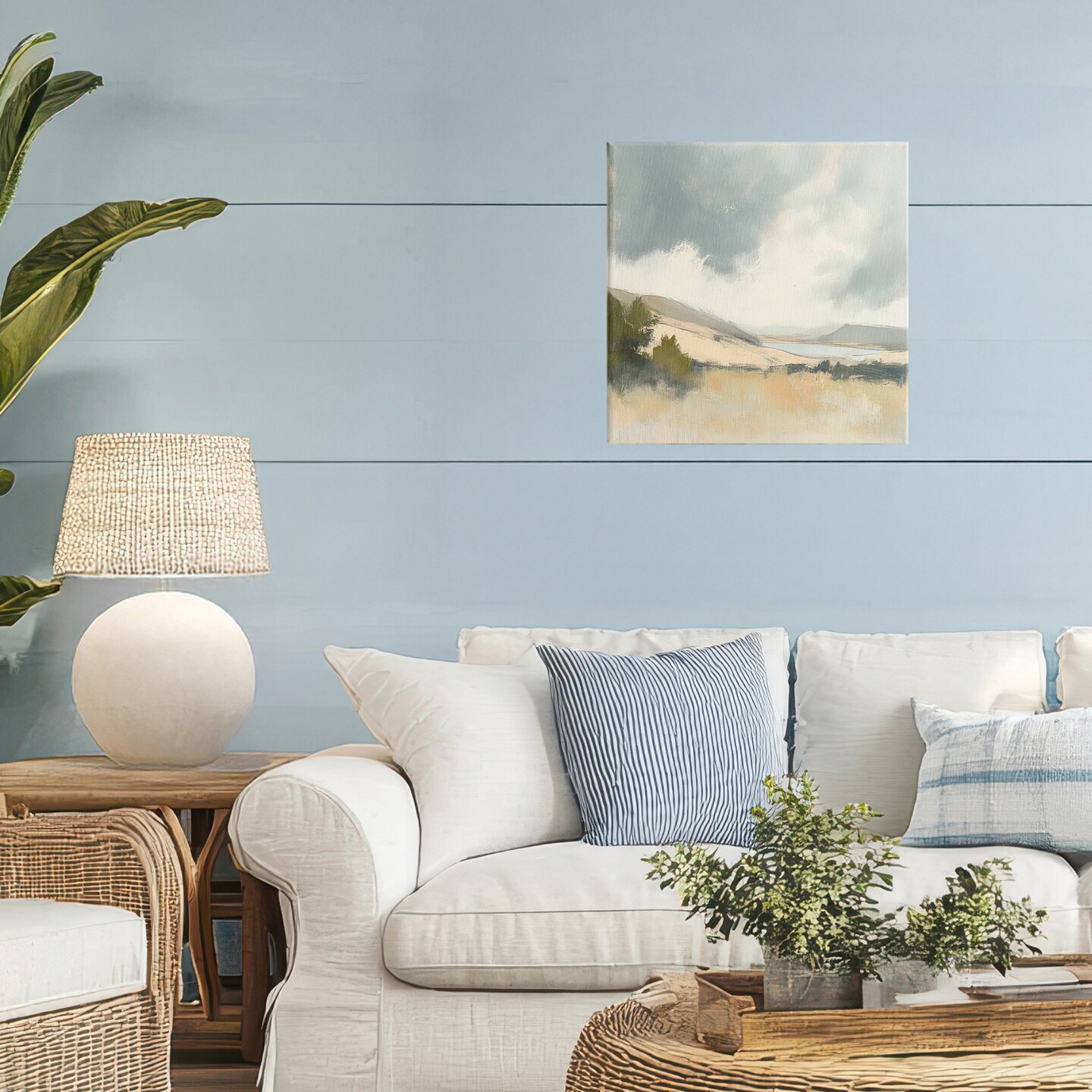 Stupell Industries Brushed Landscape with Clouds Canvas, design by Mona Grace