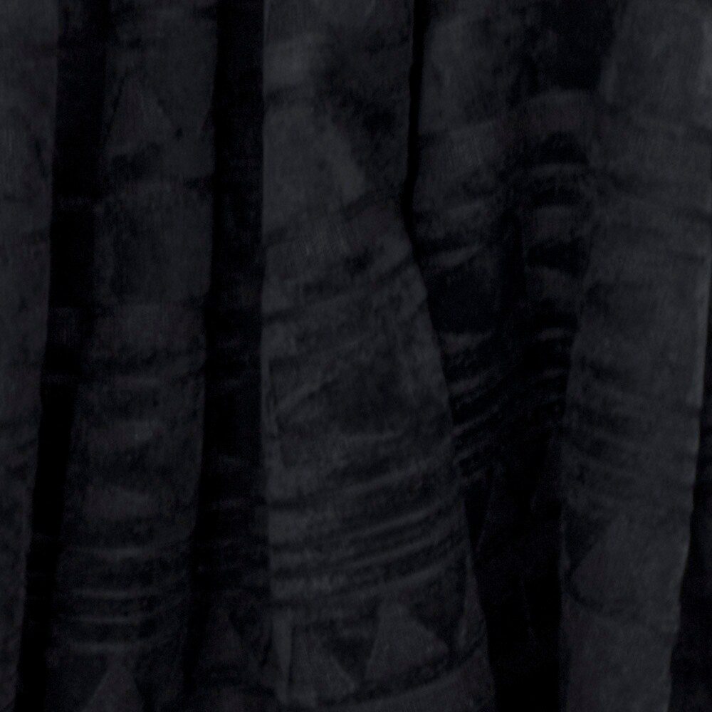 Mystical Black-Black Aztec Velvet Burnout Bonded Fabric By the Yard