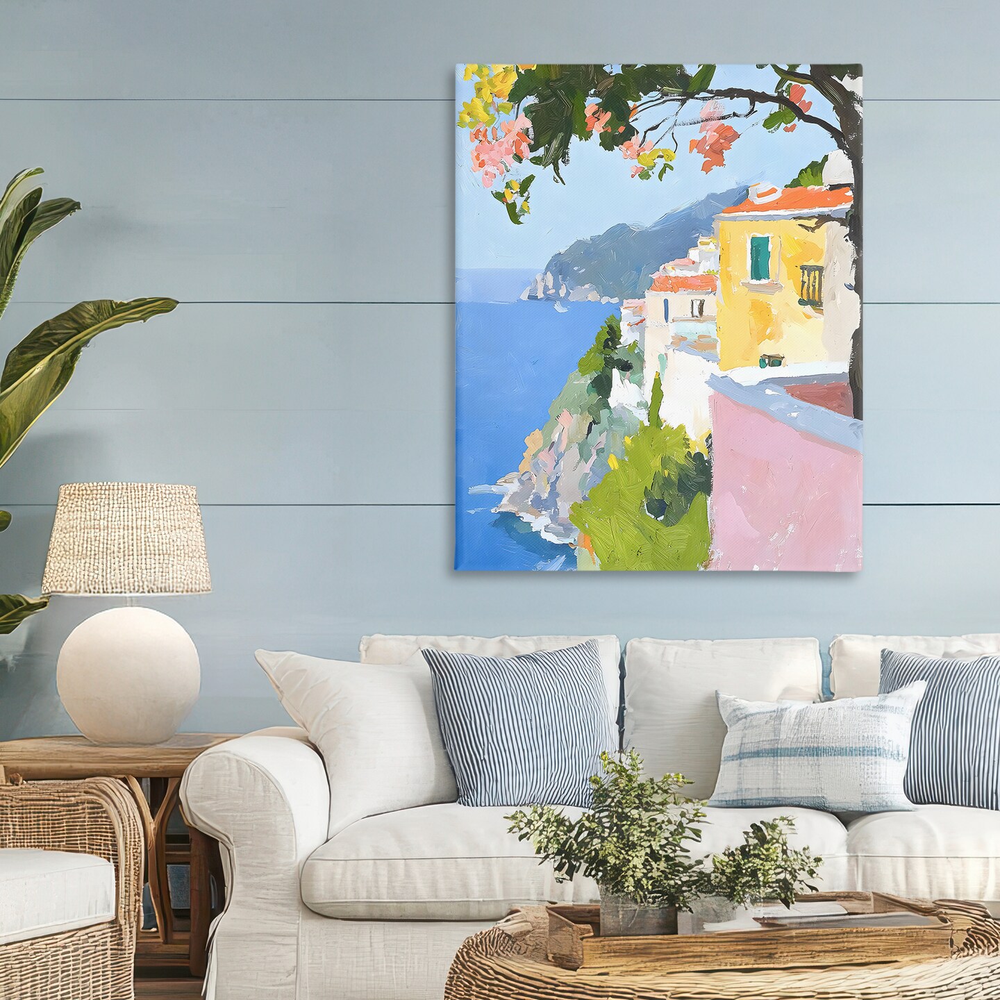 Stupell Industries Coastal Italian Sea View Canvas, design by Riley B
