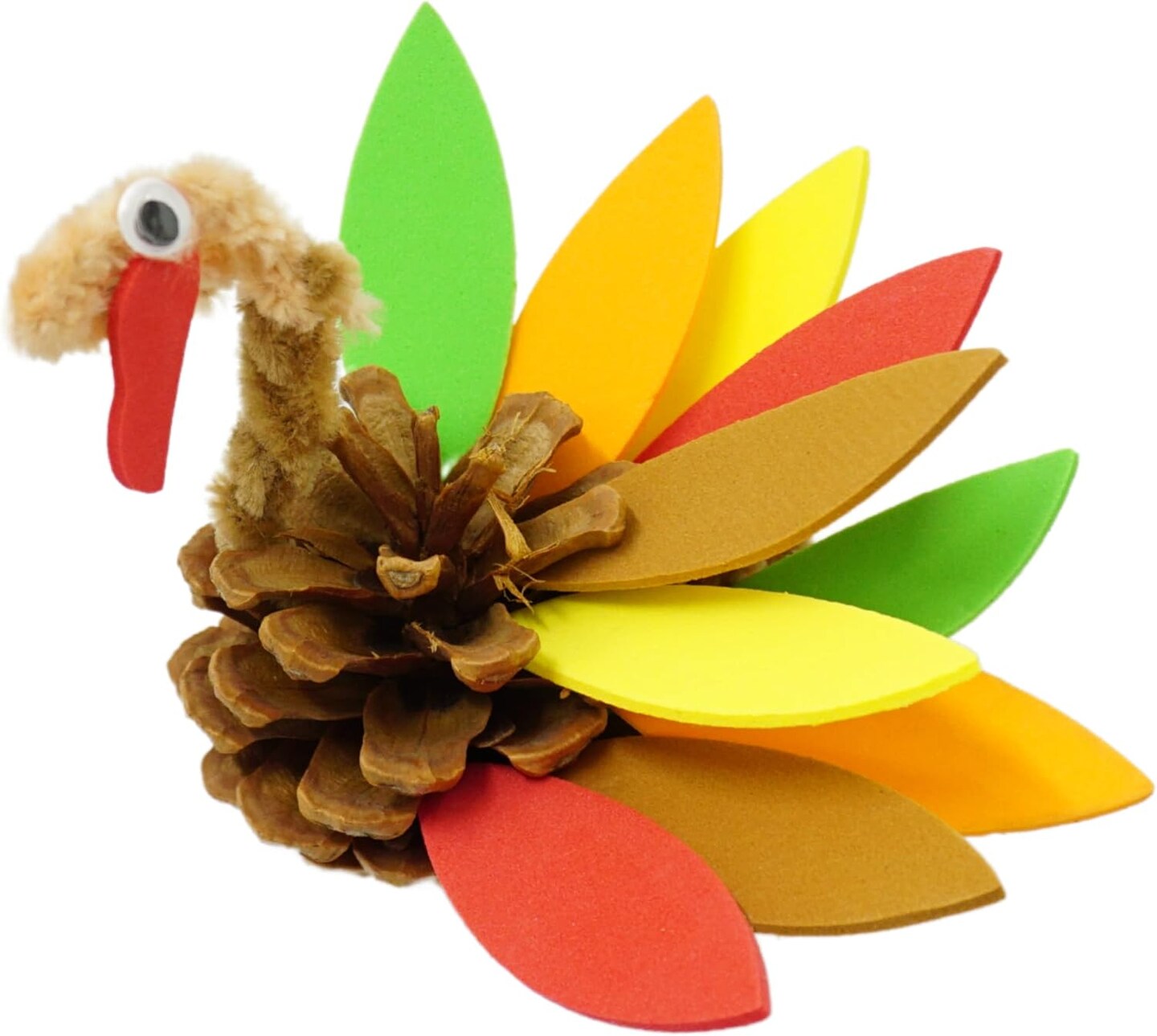 4E's Novelty Pinecone Turkey Craft Kit 12 Pack – DIY Thanksgiving ...