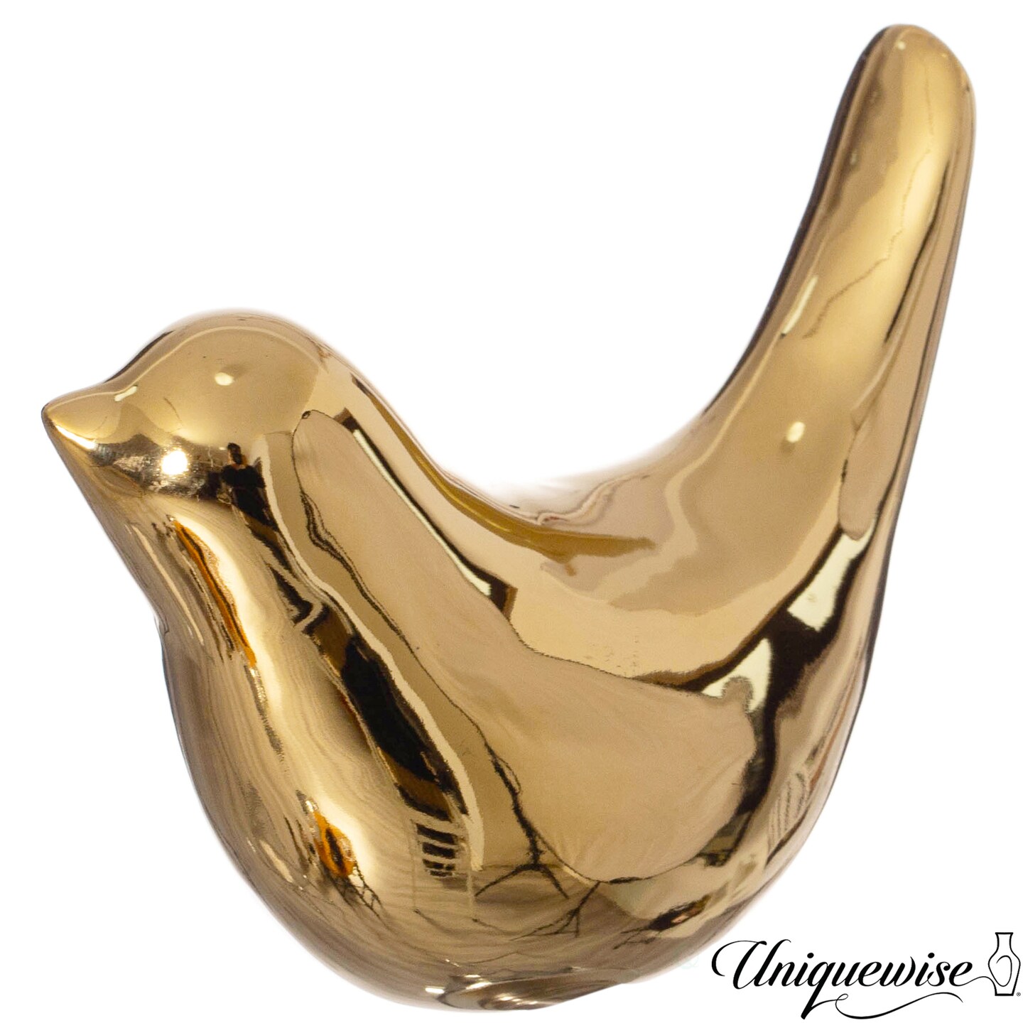Uniquewise Gold Bird Figurine Elegant Home D&#xE9;cor