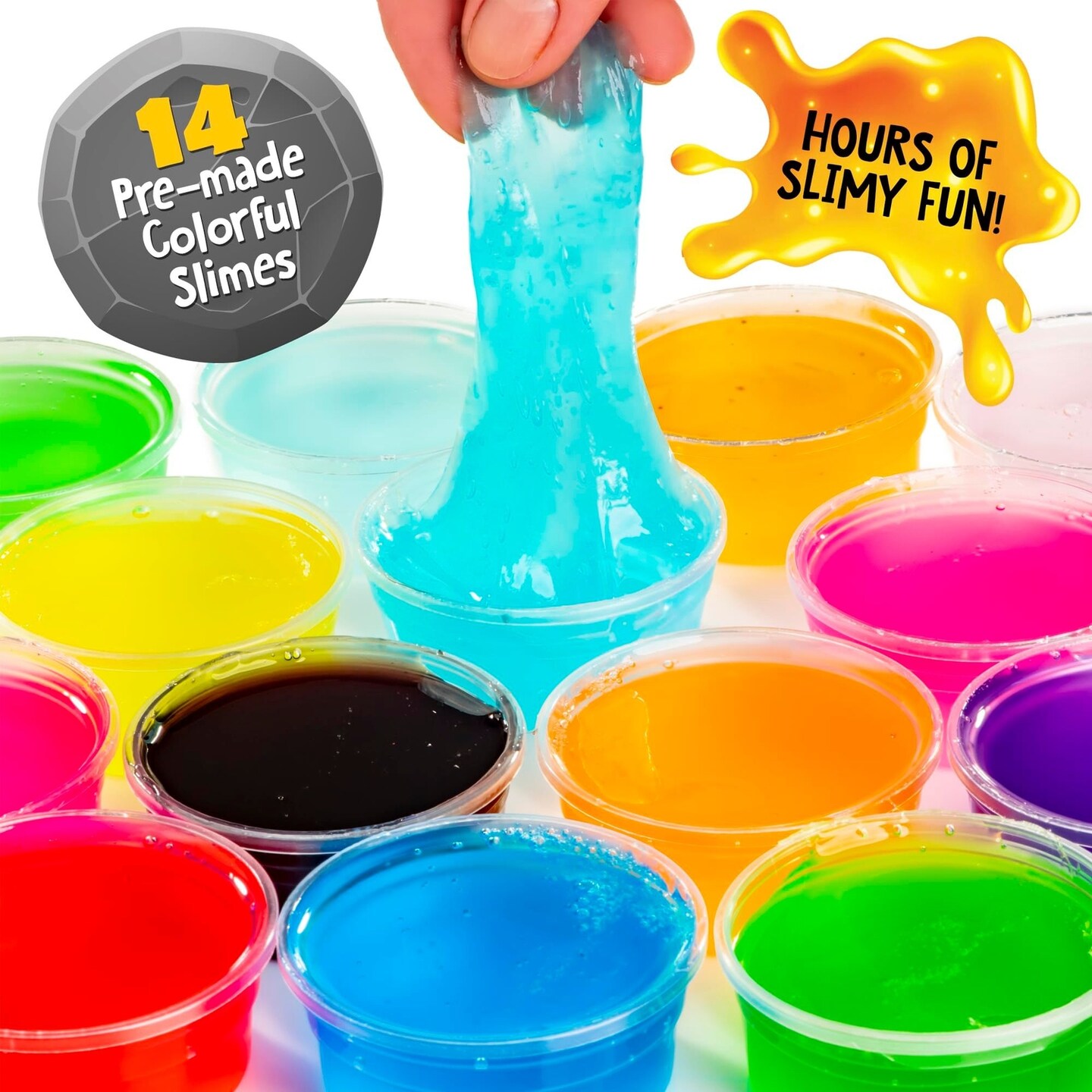 Original Stationery Dinosaur and Monsters Battle Slime Kit, Slime Pack with 14 Premade Slimes for Boys, Dinosaur Toy Molds and Dino Toys Figures