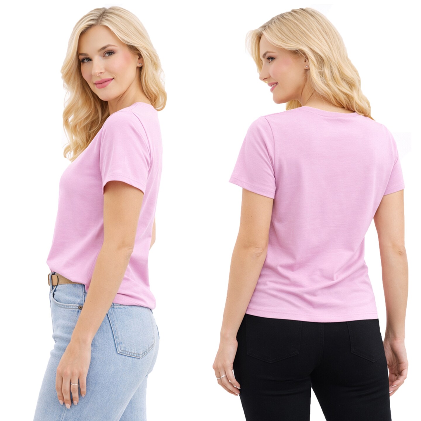 Galaxy Divatee Women’s Relaxed Fit V-Neck Short Sleeve T-Shirt
