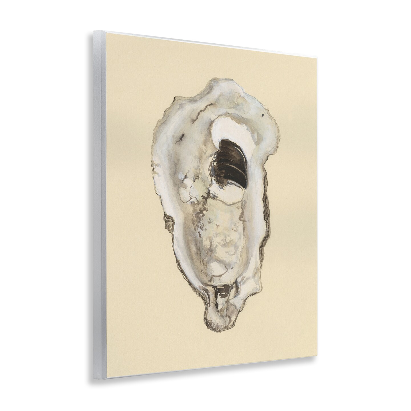 Stupell Industries Aquatic Oyster on Beige Wall Plaque Art Design by Michael Willett