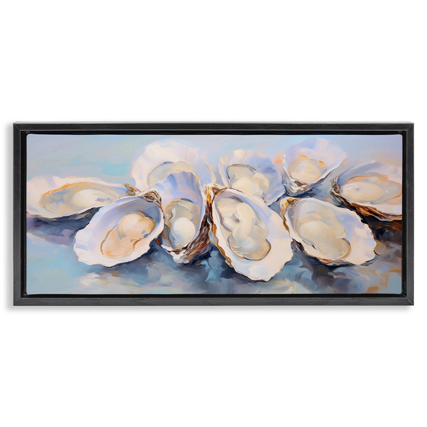 Stupell Industries Aquatic Oyster Bunch Floater Framed Canvas Wall Art Design by Arlington Prints