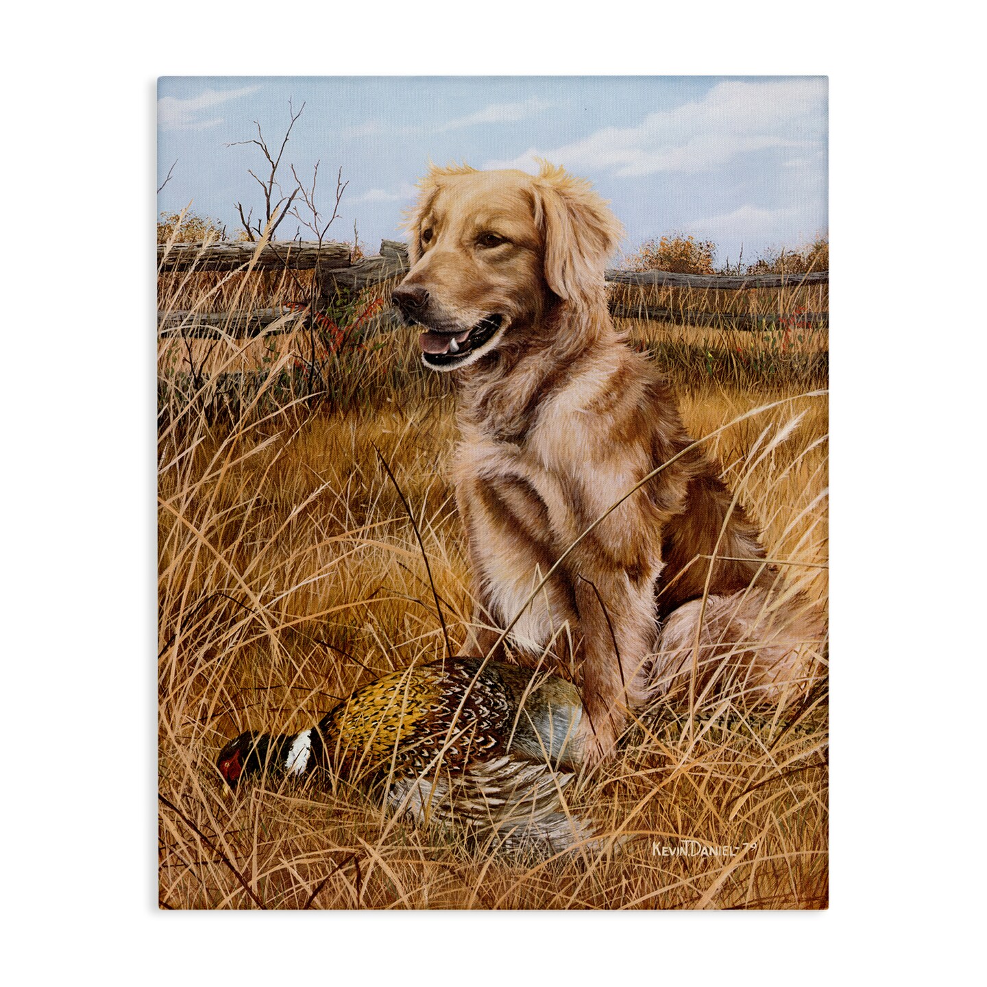 Stupell Industries Hunting Dog &#x26; Pheasant Canvas Wall Art Design by Kevin Daniel