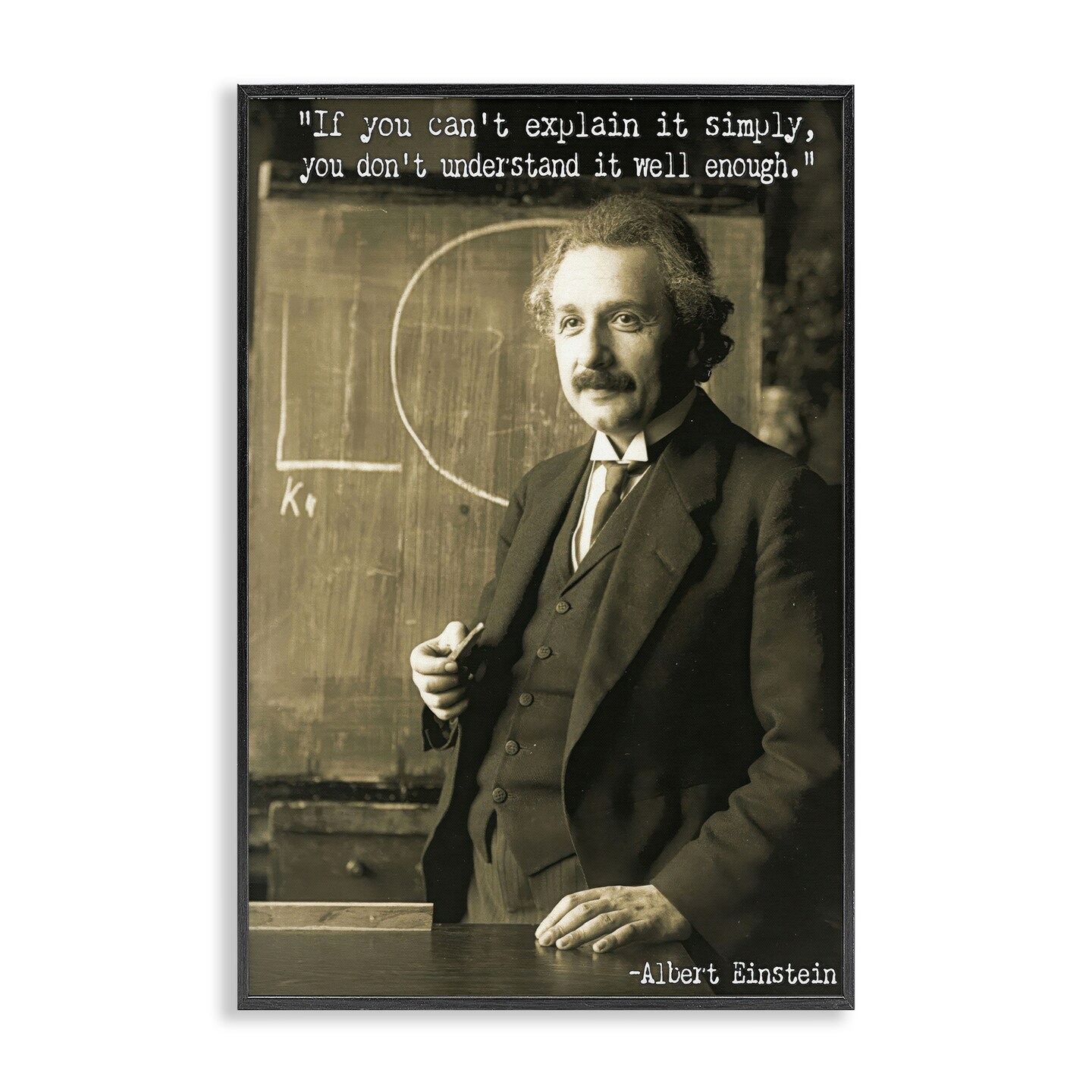 Stupell Industries Inspiring Einstein Quote Framed Giclee Wall Art Design by Graffi*tee Studios