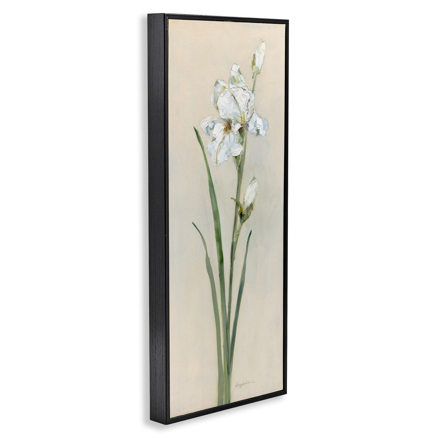Stupell Industries Simple Iris on Beige Framed Giclee Wall Art Design by Sally Swatland