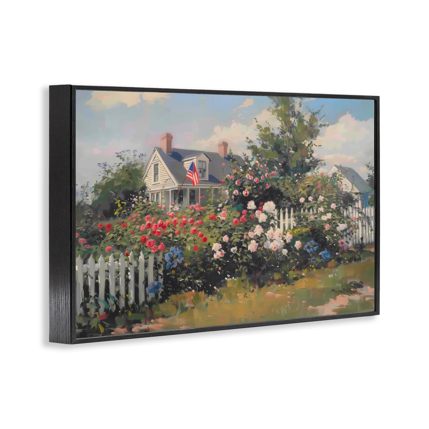 Stupell Industries Patriotic Cottage Garden Framed Giclee Wall Art Design by Arlington Prints