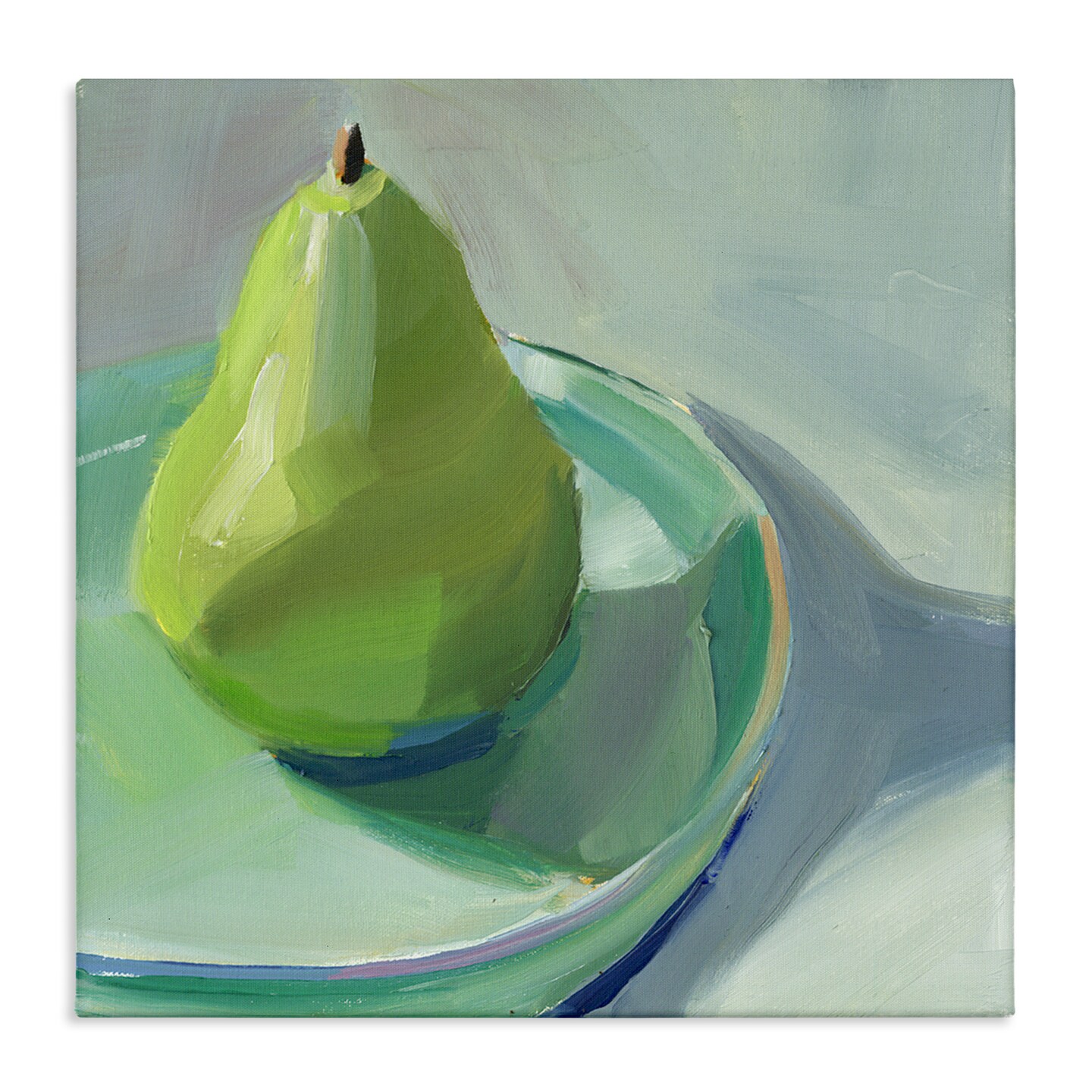 Stupell Industries Pear On Dish Still Life Canvas Wall Art Design by Jenny Westenhofer