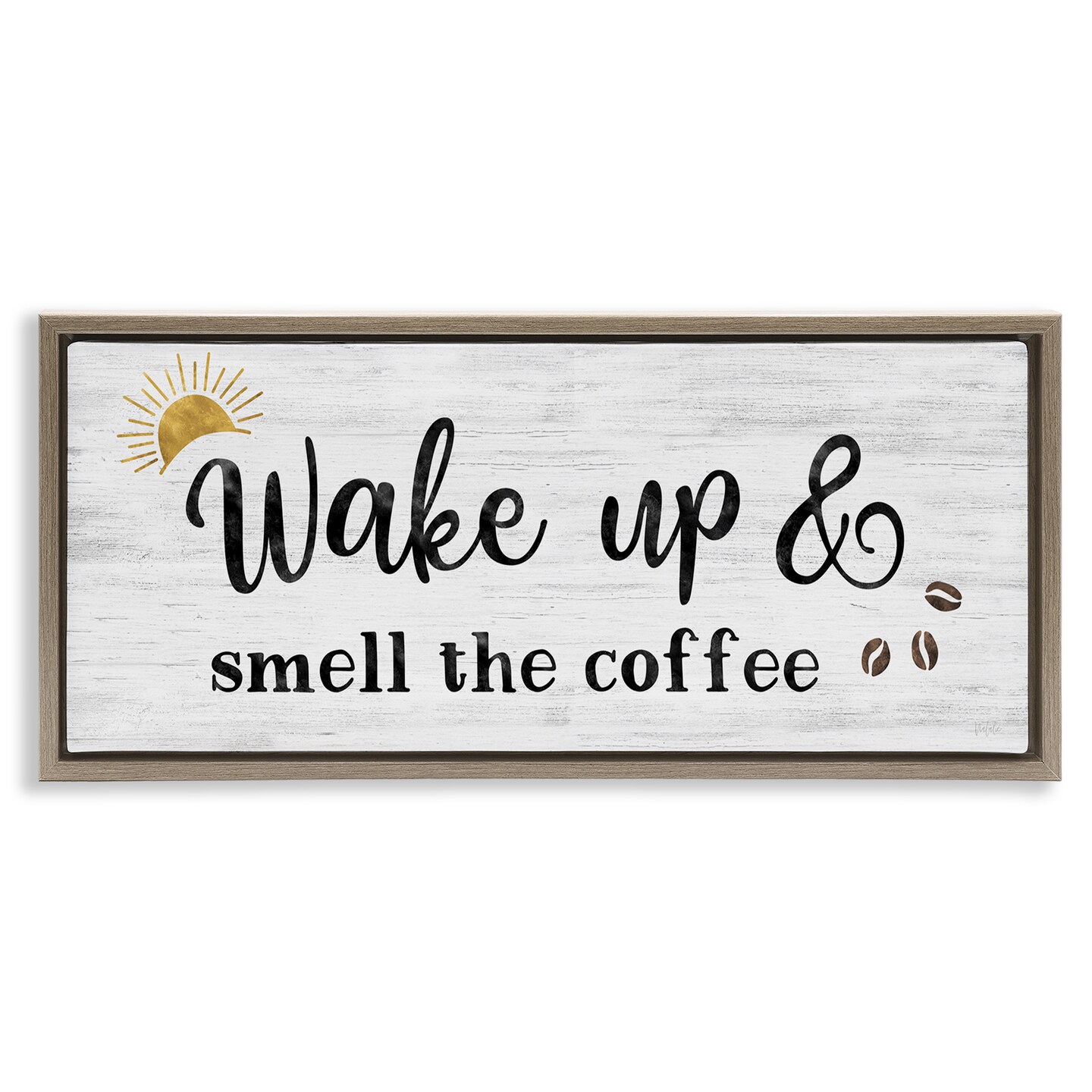 Stupell Industries Wake up Smell Coffee Floater Framed Canvas Wall Art Design by Natalie Carpentieri