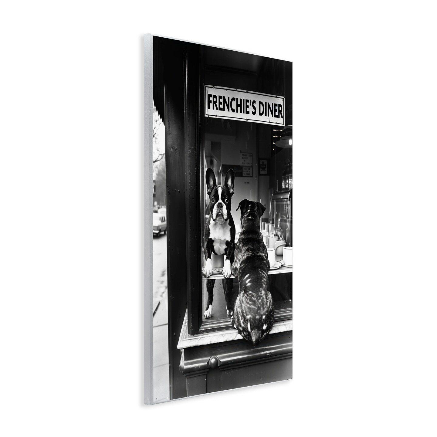 Stupell Industries Frenchie's Diner Window View Wall Plaque Art, design by Annabelle Hall