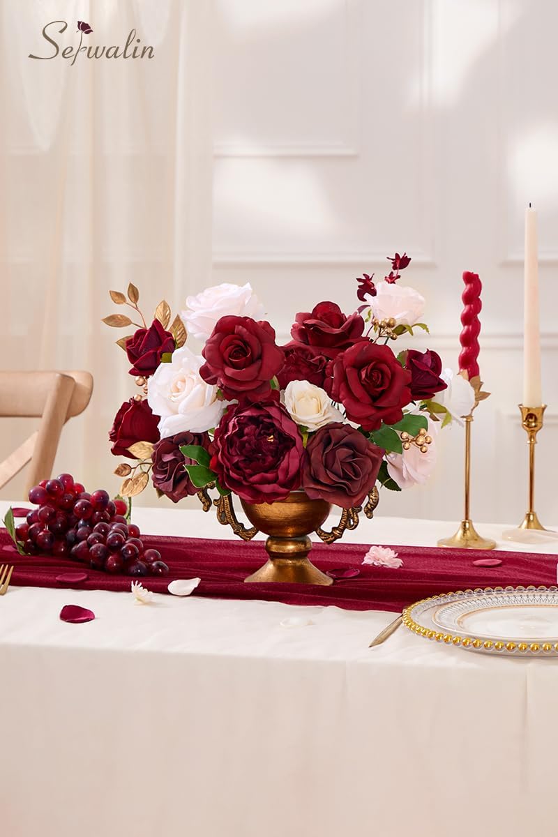 Artificial Flowers Silk Fake Flowers Roses for DIY Wedding Bouquets