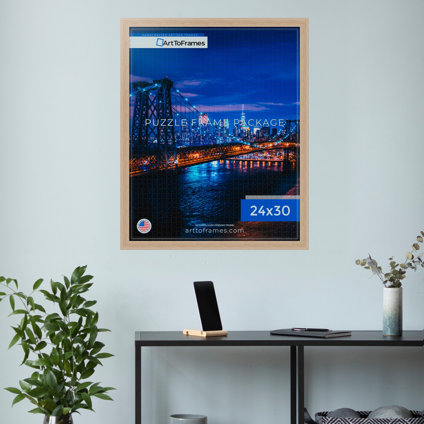ArtToFrames 24x30 INCH / 61x76.2 CM Puzzle Frame for 1000 piece Puzzles.This 1.25 Inch Custom MDF Frame for Puzzles Comes with Economy Acrylic, Available in Multiple Colors