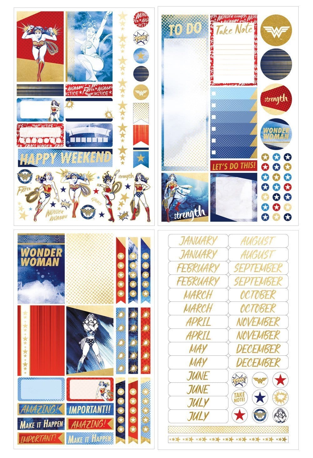 Weekly Planner Set - 12 Month Undated Wonder Woman Planner Set